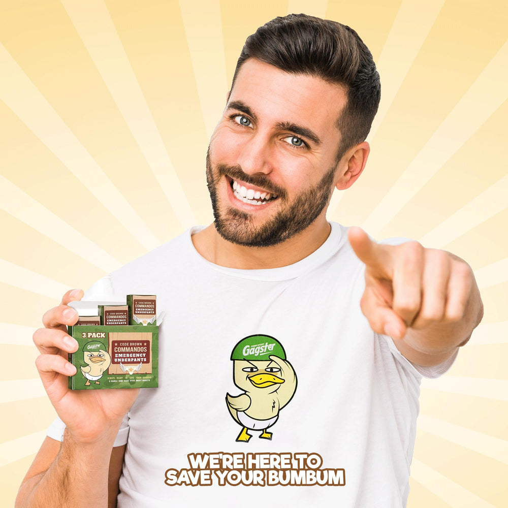 Gagster emergency underpants prank gift packaging invites playful moments