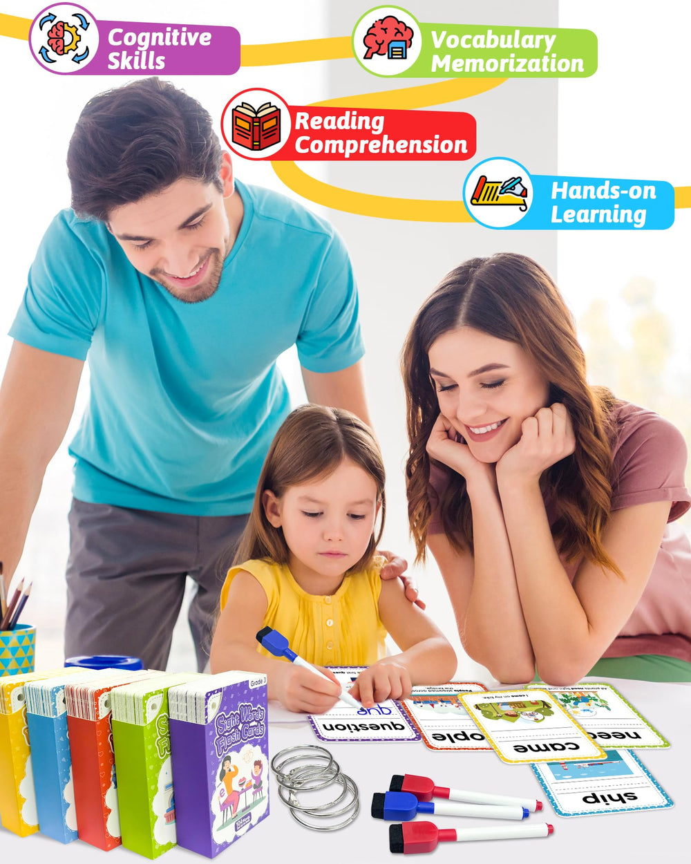 Gagule durable waterproof sight words flash cards for daily use