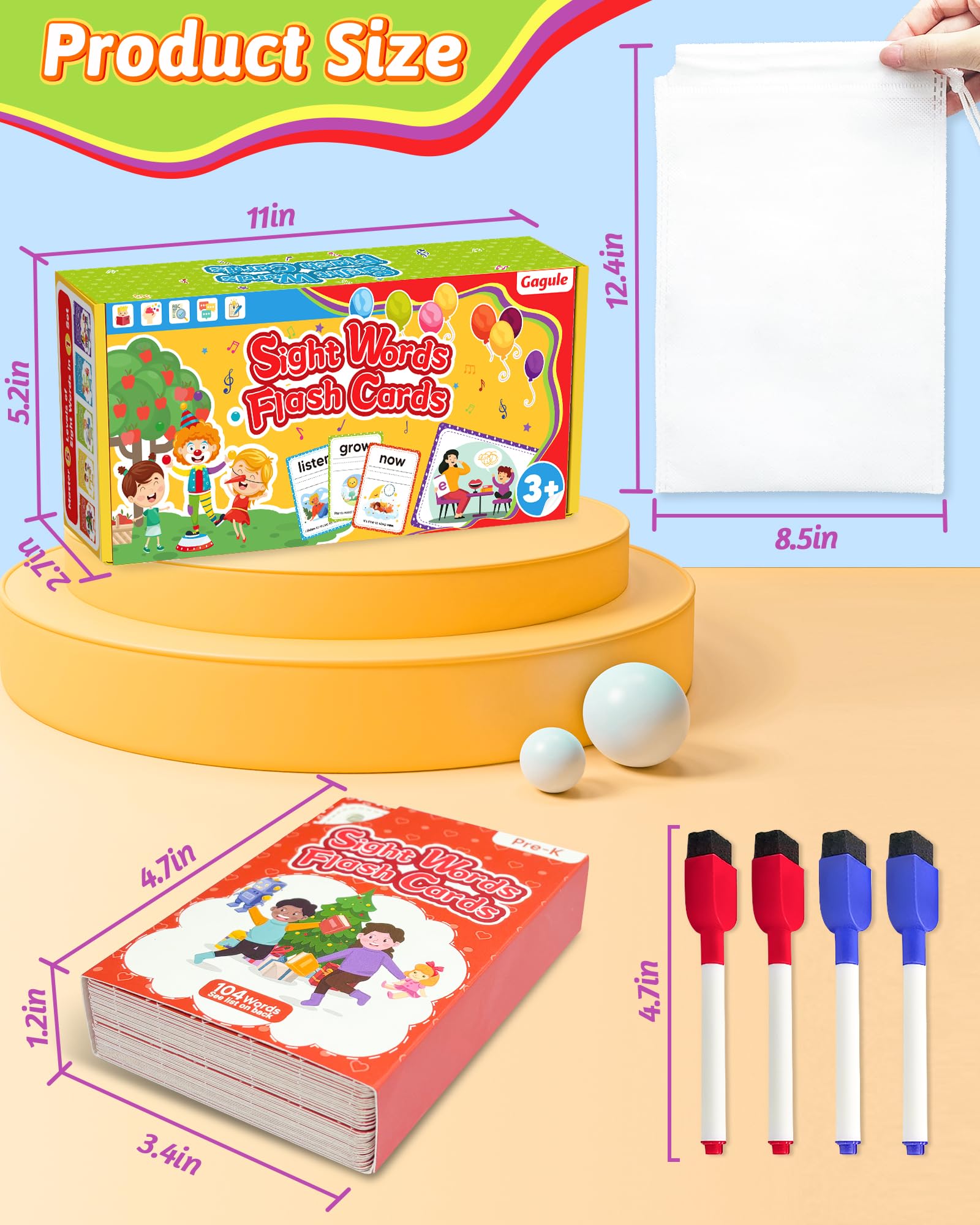 Gagule 520 sight words cards ideal for home learning with kids