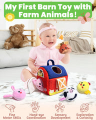 Gagule Farm Barn Sheep plush with gentle squeaks for sensory discovery.