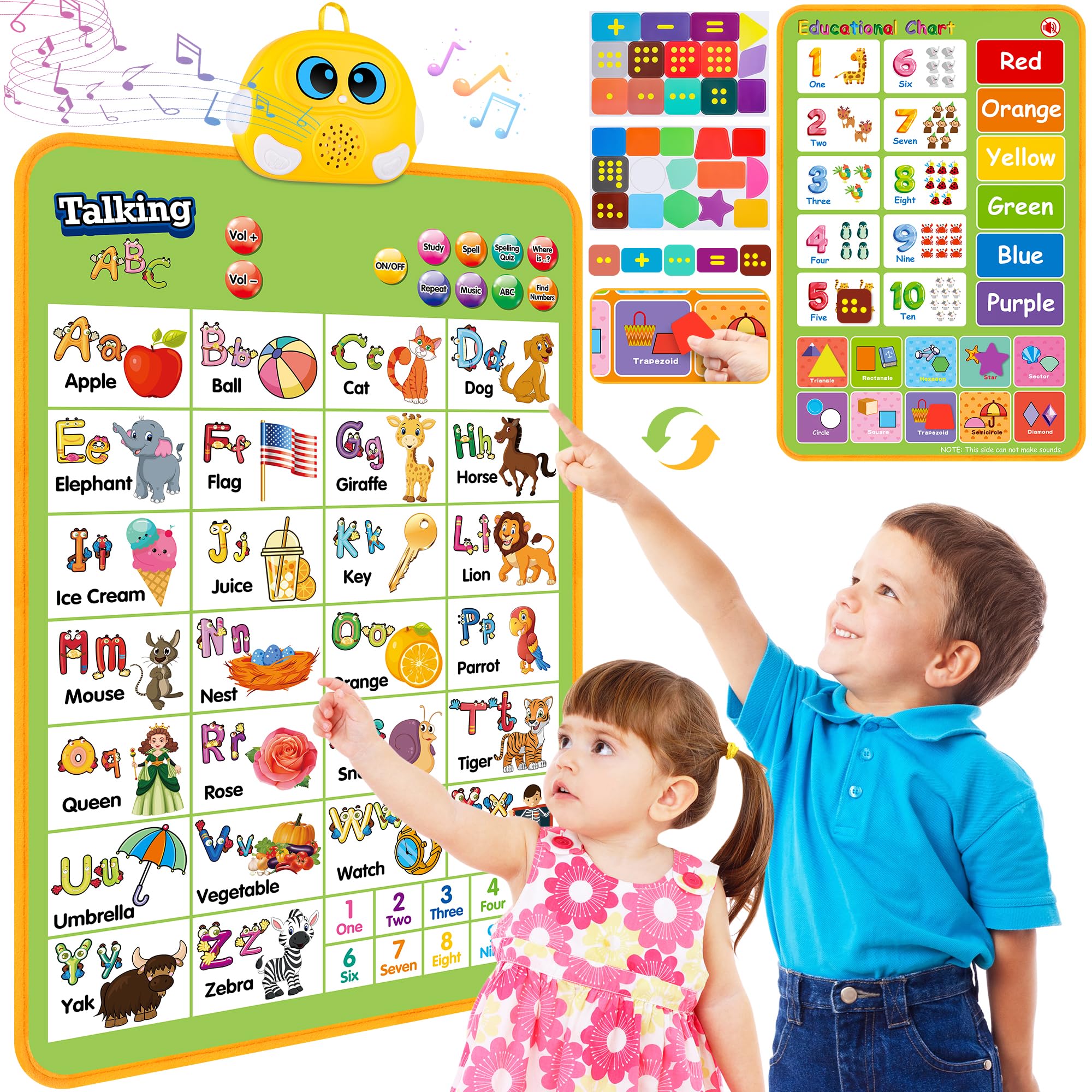 GaHoo electronic alphabet wall chart front view for engaging early learning of letters and numbers.