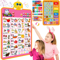 GaHoo interactive alphabet wall chart poster teaches letters and numbers through touch