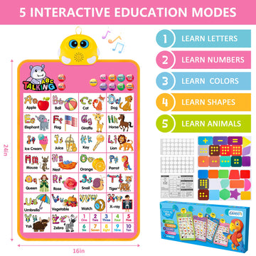 GaHoo touch-activated poster teaches shapes colors and numbers through hands-on exploration