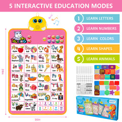GaHoo touch-activated poster teaches shapes colors and numbers through hands-on exploration
