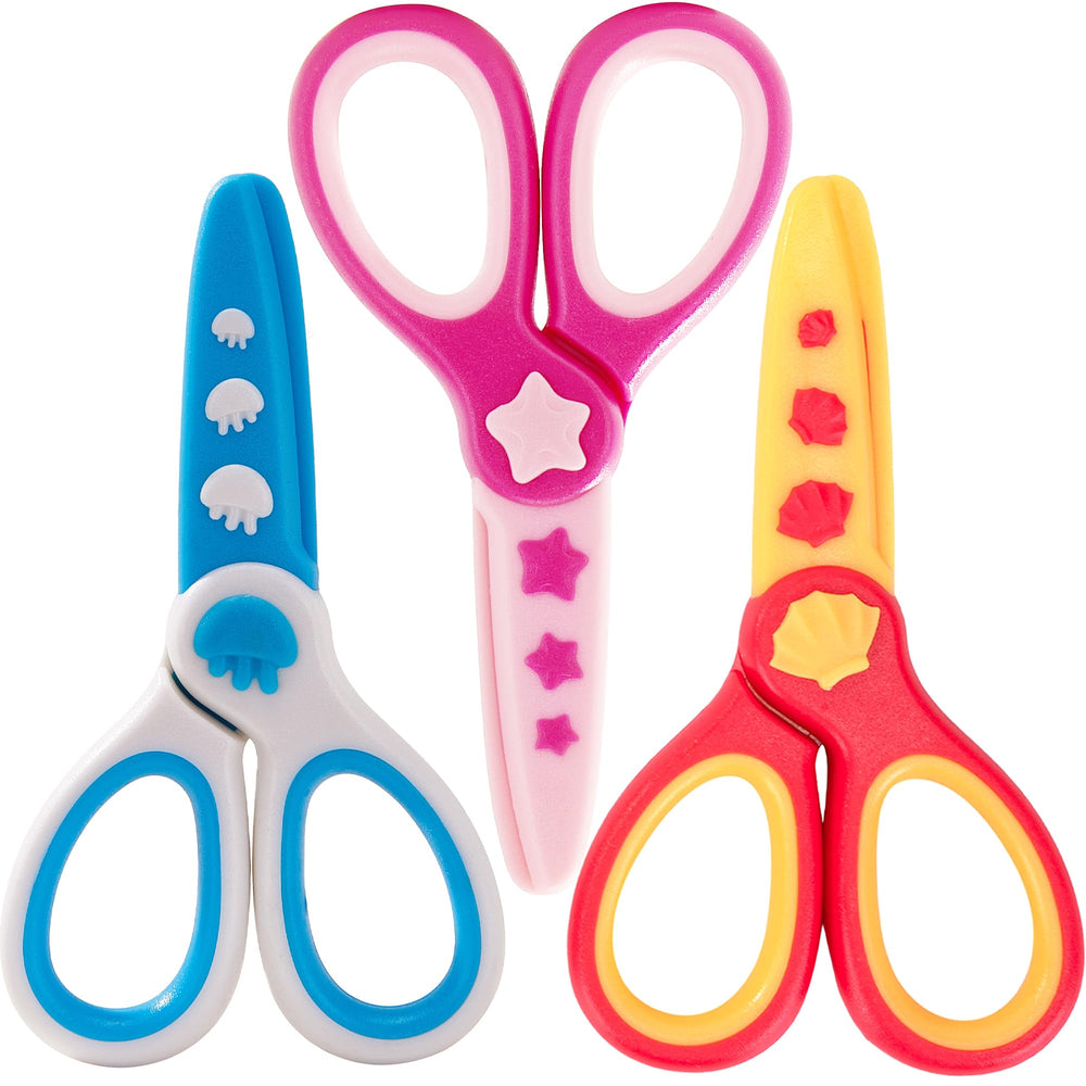 GAIFONGRE 3pc safety scissors for kids with blunt tips, durable and easy to grip.