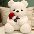 GailiMaiYa teddy bear with rose closeup showing soft plush for comforting hugs.