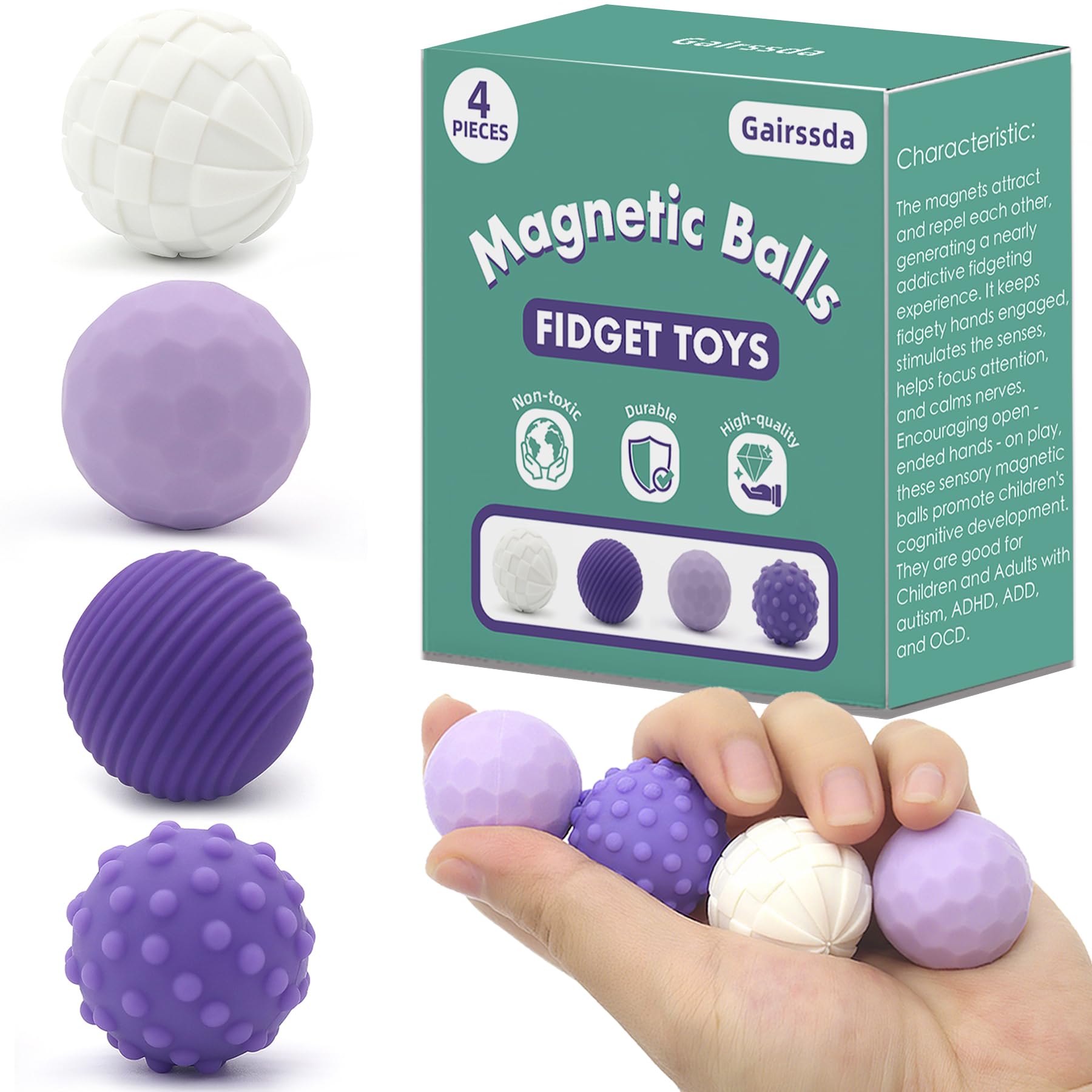 Gairssda stylish magnetic sensory balls in vibrant colors for discreet stress relief
