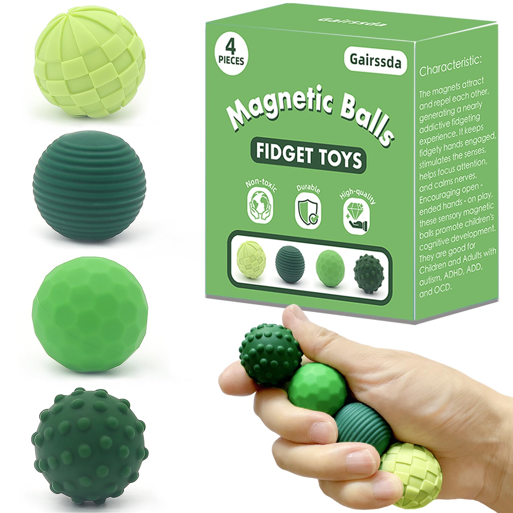 Gairssda stylish magnetic sensory fidget balls pack offers calm focus for daily tasks.