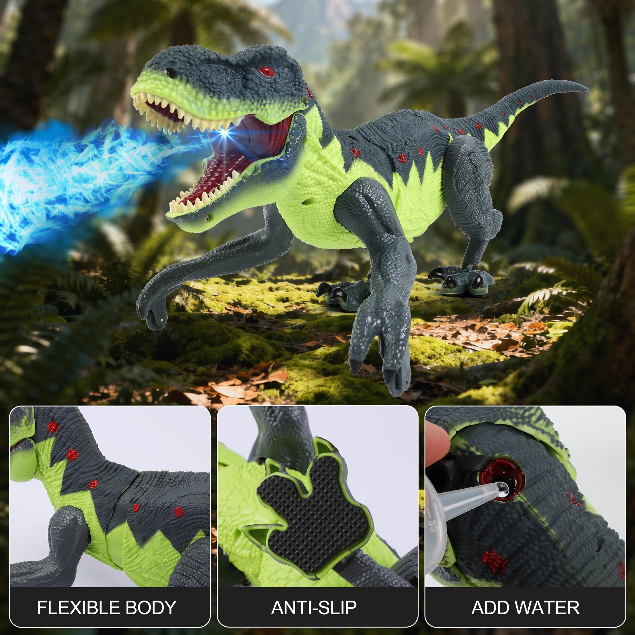 Gaitel dinosaur head shaking invites interactive family fun.