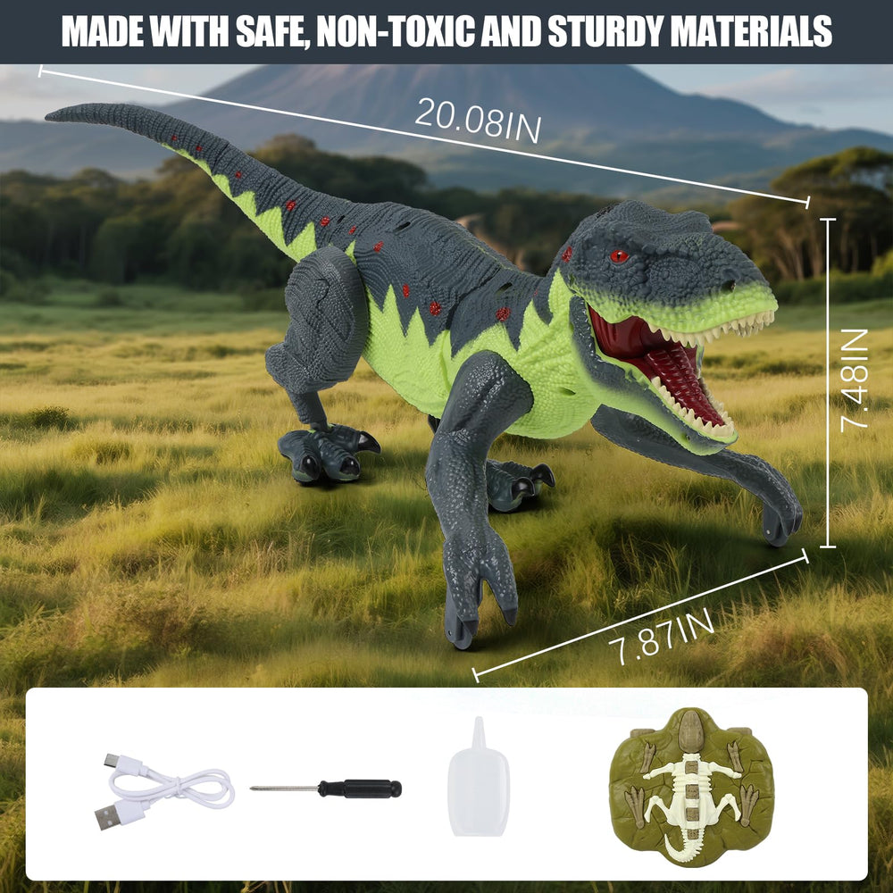 Gaitel dinosaur lights and spray create exciting nighttime adventures.