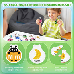 GAKICO Ladybug cartoon characters augment letter-learning visuals