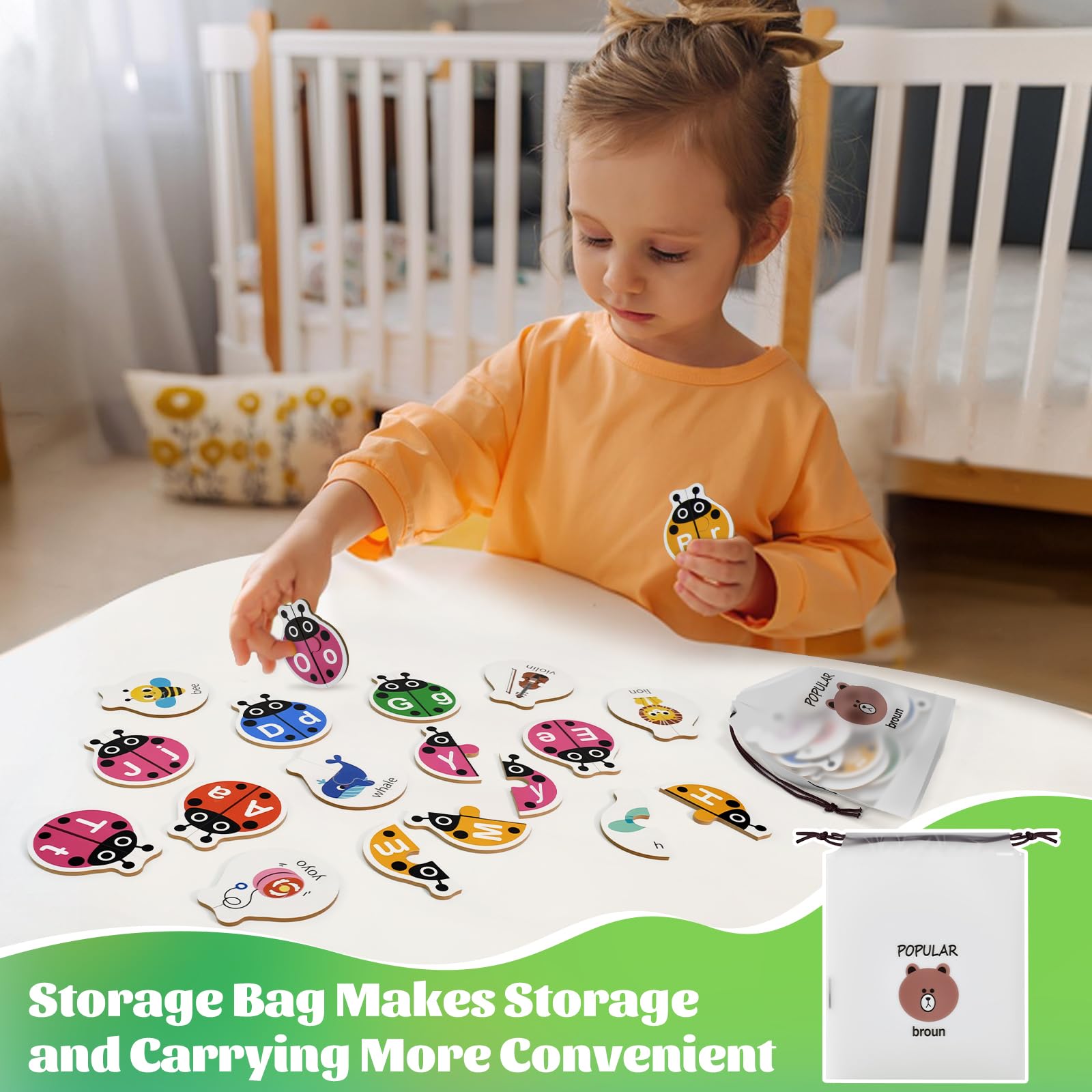 GAKICO Ladybug colorful puzzle pieces designed for toddlers