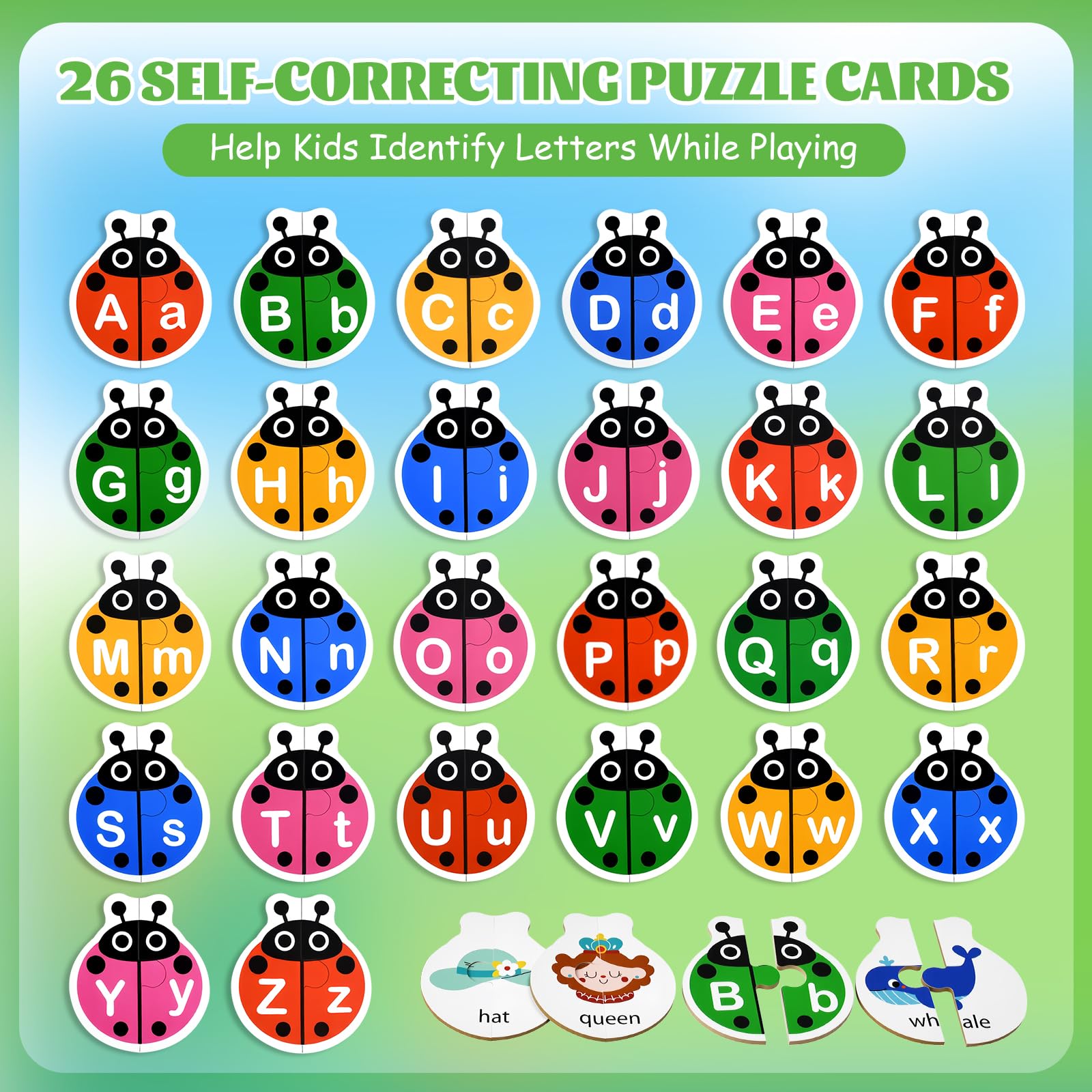 GAKICO Ladybug letters and words Montessori cards for matching
