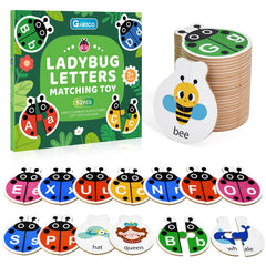 GAKICO Ladybug self-correcting alphabet puzzle front side shows letters for early literacy