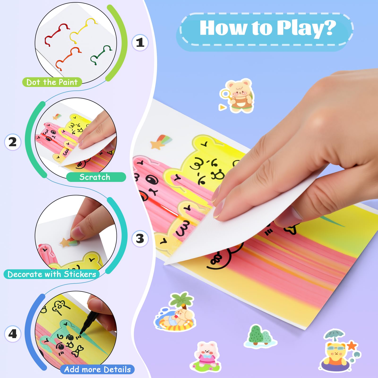 GAKICO squeegee tool aids precise scratch art lines