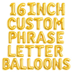 Gala Supplies gold letter balloons A-Z set 16 inch for personalized banners