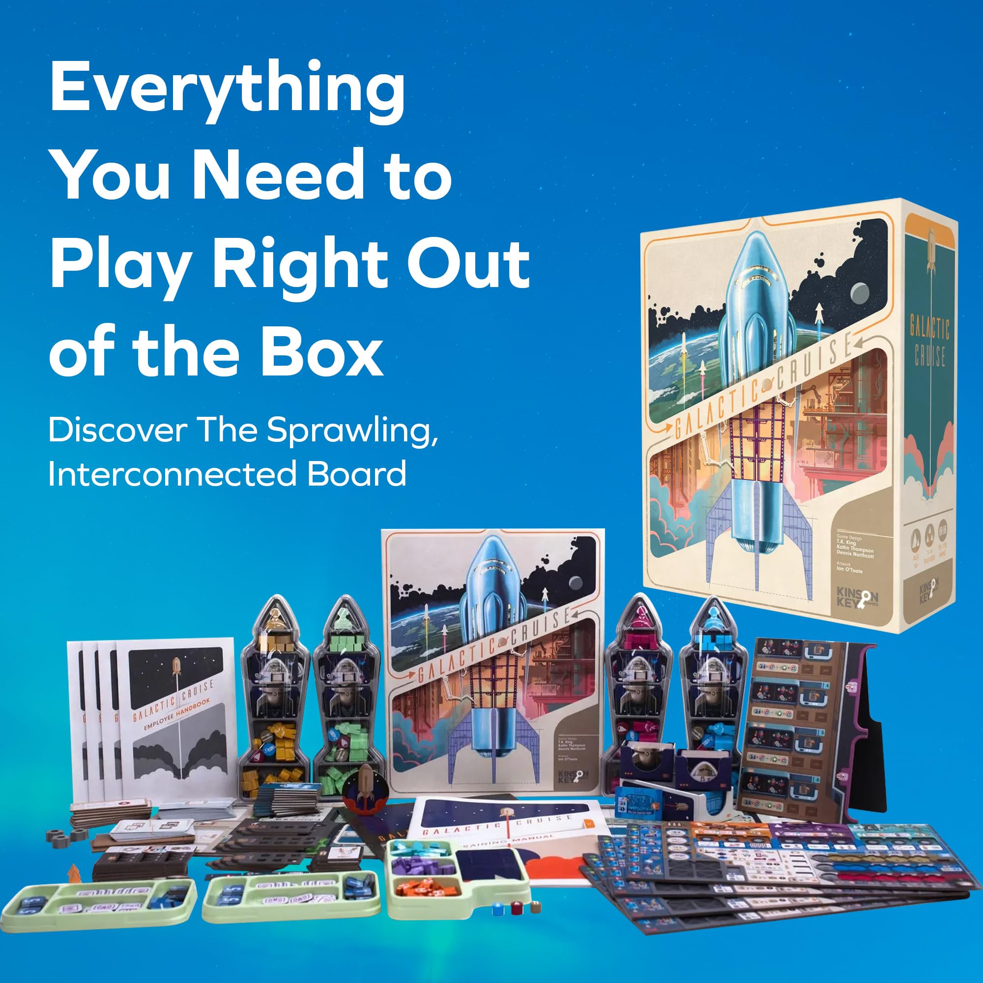 Galactic Cruise Base Game box art highlights space adventure and collector appeal.