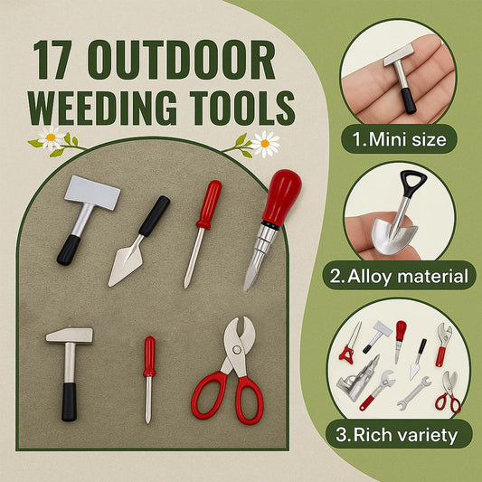GALAOMA metal dollhouse tools showcase high-detail craftsmanship for creative play and display.