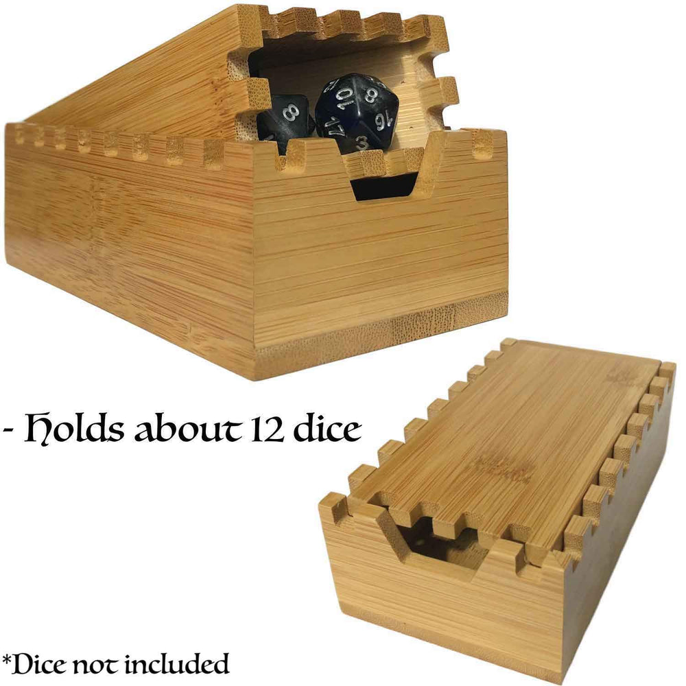 Galdor's Guild folding dice tower open reveals compact, travel-friendly design for take-anywhere games.