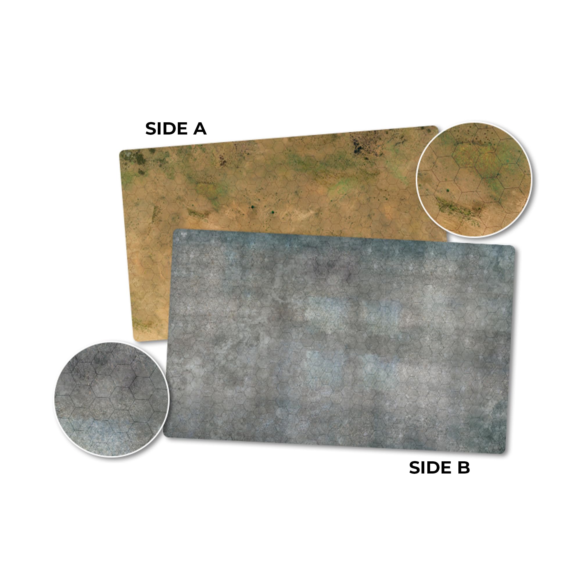 Gale Force Nine HexTech urban side mat highlights concrete textures for urban battles