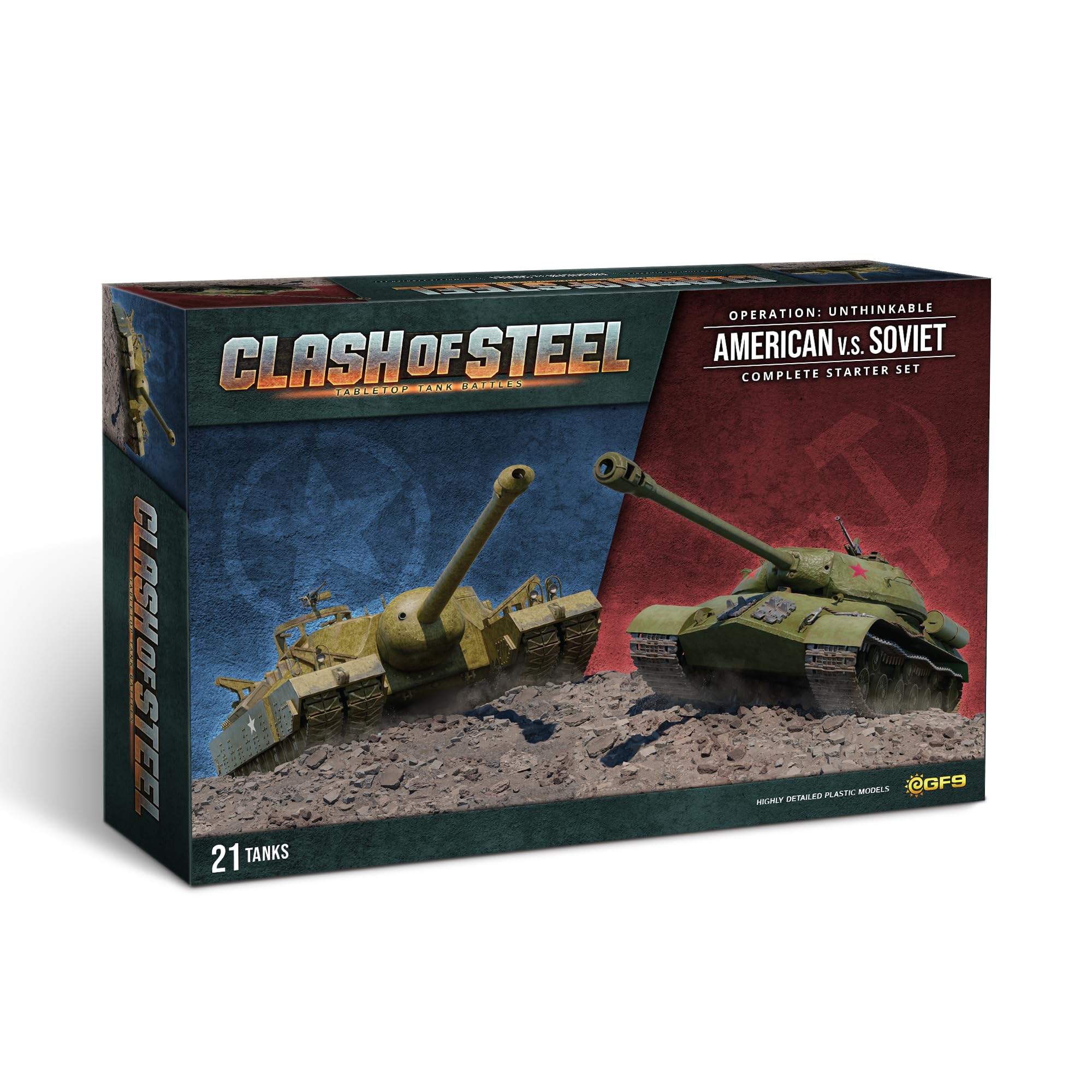 Gale Force Nine Clash of Steel box front ready for epic battles.