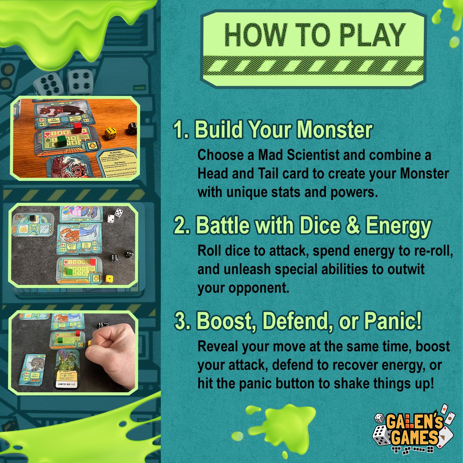 Galen's Games 24 creature cards enable endless monster duels.