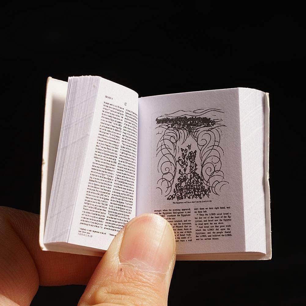 Galepromot 1/12 scale mini Bible pocket book for lifelike display.