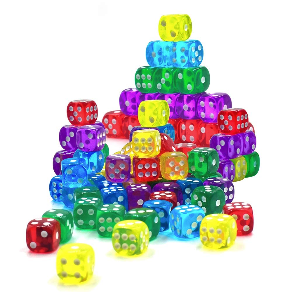 GALIREN closeup shows translucent dice texture and bevelled edges.