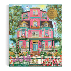 Finished Galison Capeside Victorian puzzle displayed as art adds vintage charm to any room.