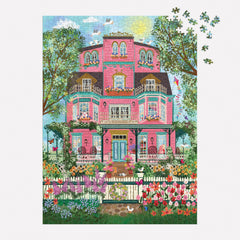 Victorian manor scene from Galison puzzle offers a thoughtful gift for architecture and art lovers.