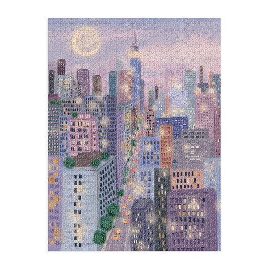 Galison City Lights puzzle box with matte finish, ideal for gifting.