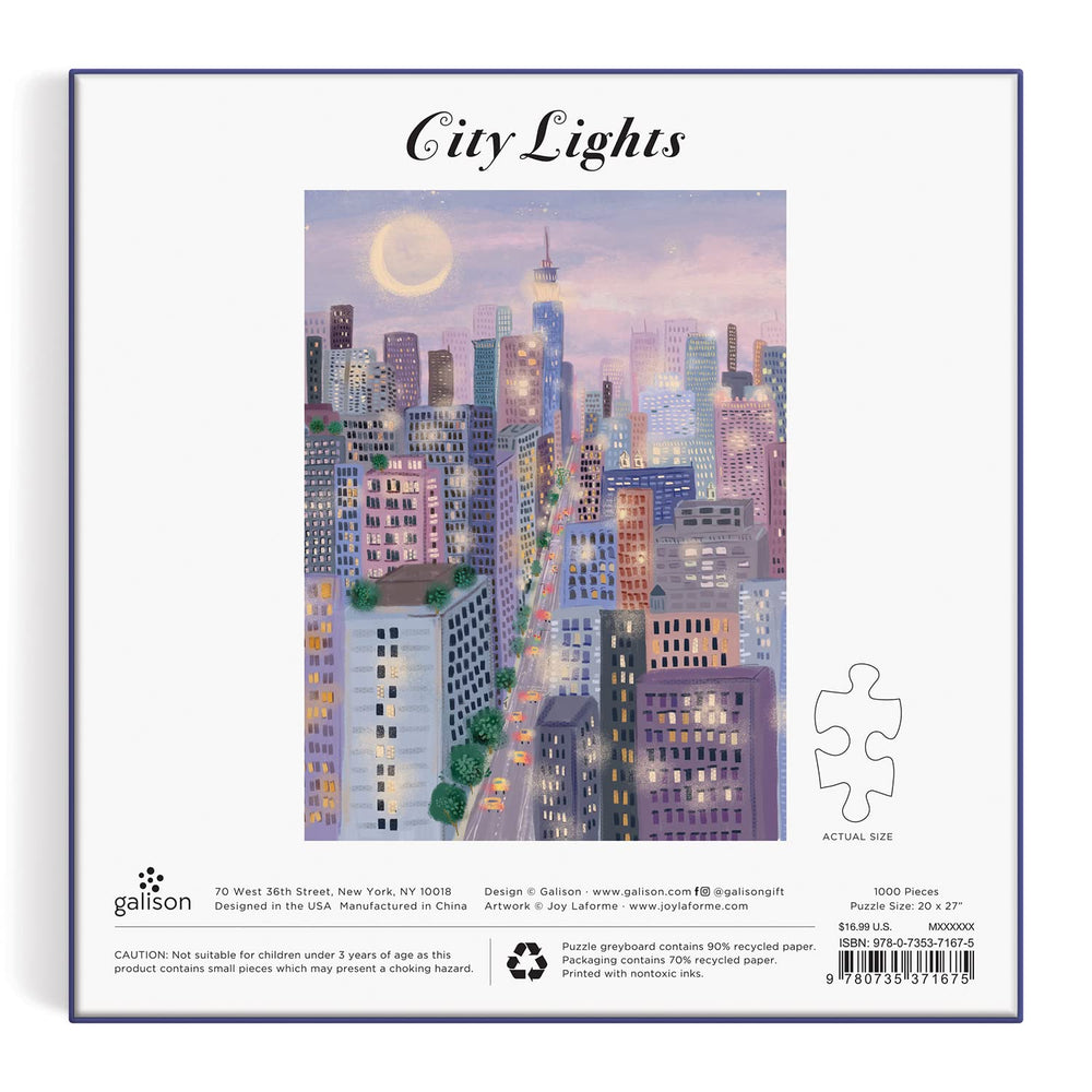 Galison City Lights puzzle pieces, thick and sturdy for smooth assembly.