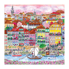Galison Colors of Porto puzzle bright buildings by the water inspire vibrant focus