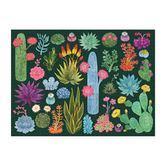 Cacti and succulent shapes featured in Galison Desert Flora Puzzle