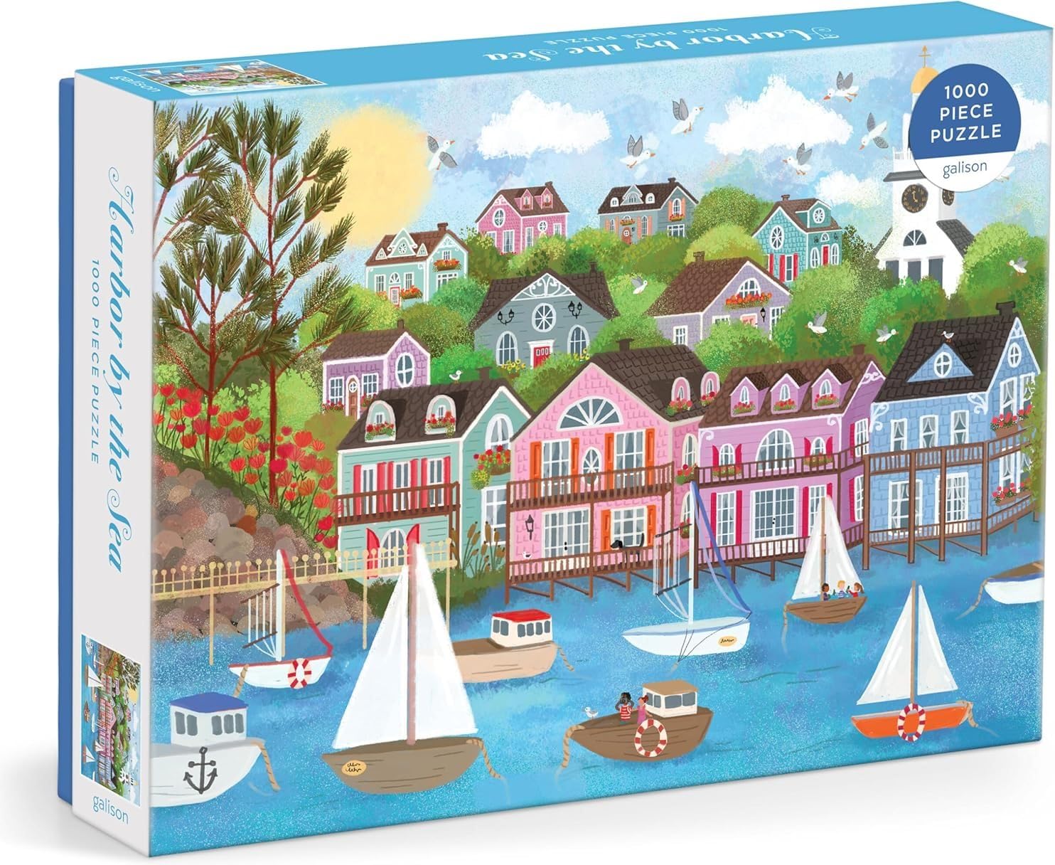 Galison Harbor by the Sea puzzle cover showing Nantucket harbor scene for relaxing evenings