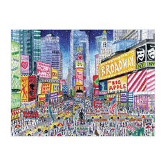 Galison Michael Storrings Times Square puzzle back-side reveals sturdy piece texture for smooth sorting.