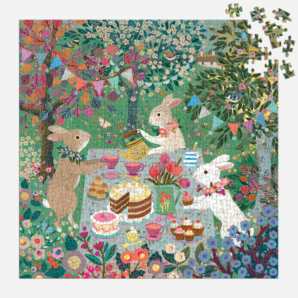Galison Spring Tea Party: 500-piece puzzle, satisfying solo evenings or family bonding sessions