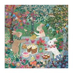 Galison Spring Tea Party: printed with non-toxic inks, safe for family puzzle fun