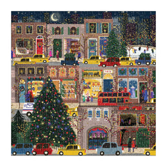 Galison Winter Lights puzzle highlights festive foil details for holiday charm.