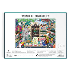 Galison World of Curiosities puzzle shows a spooky shop scene with witty details.