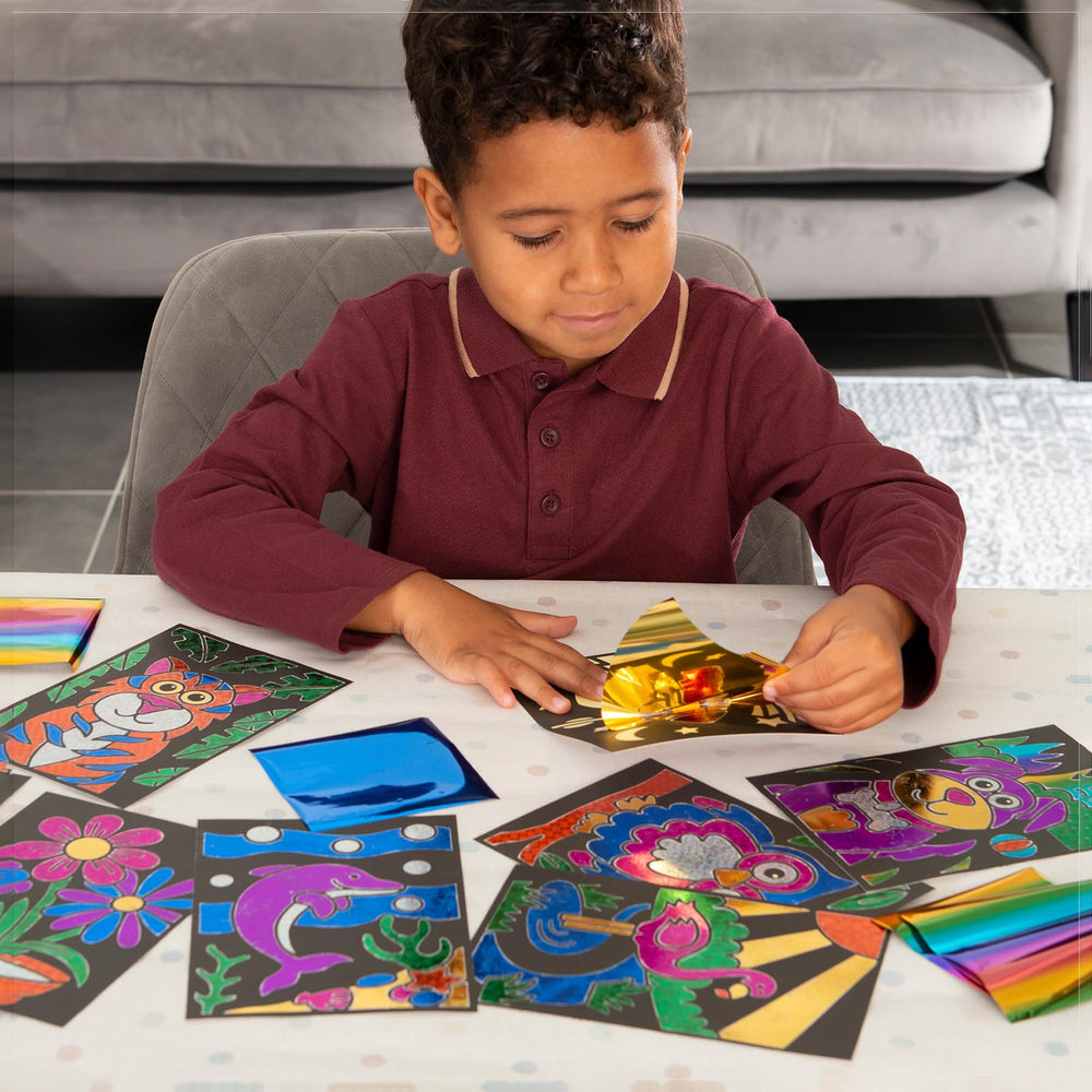 Galt Fab Foil Art simple peel-and-rub technique for kids.