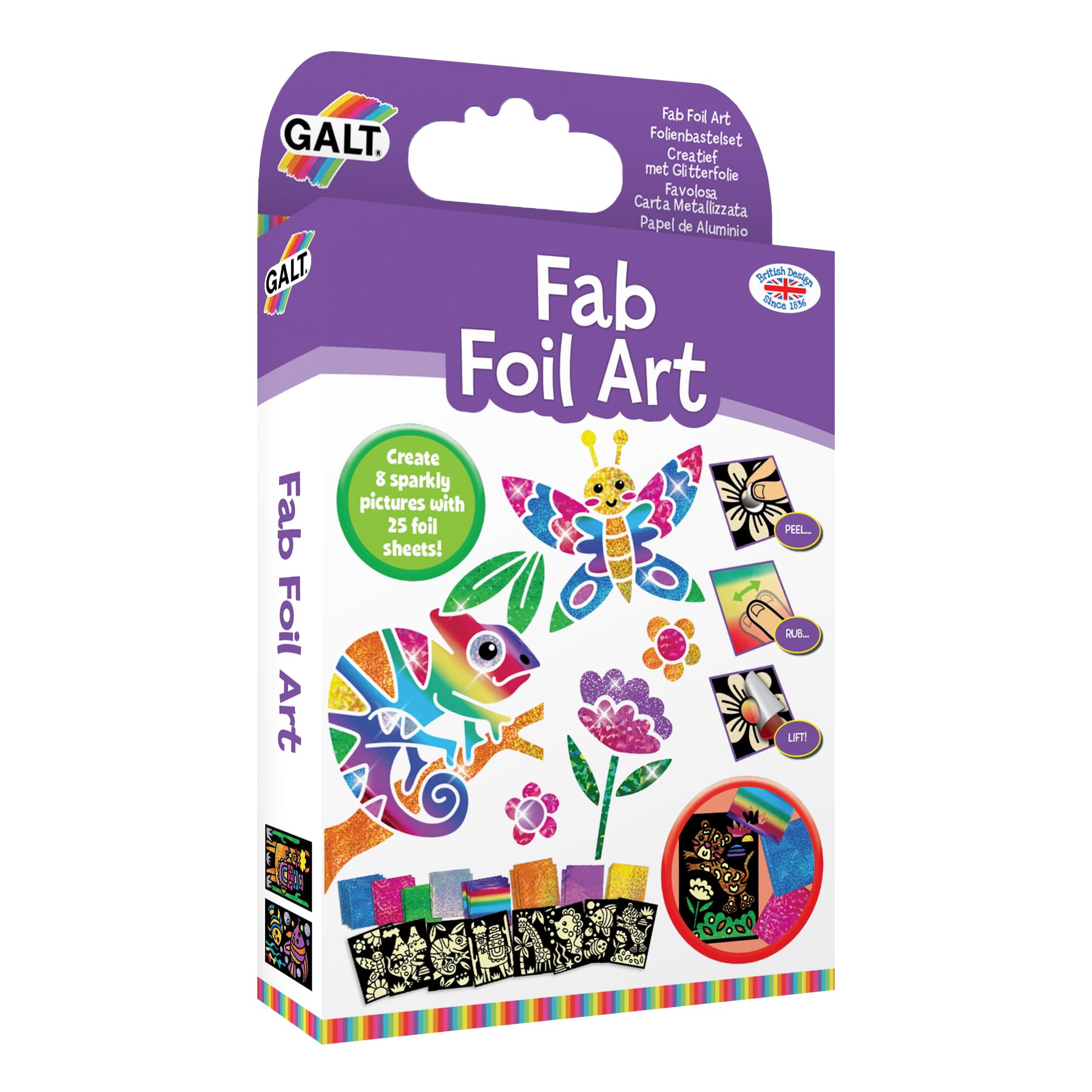 Galt Fab Foil Art kit cover with vibrant sparkles for creative crafting.