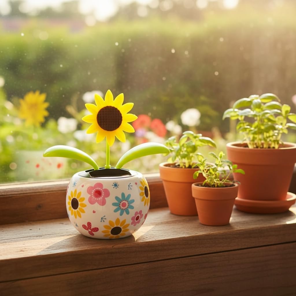 Galyacht solar dancing sunflower sunlit display creates instant mood lift.