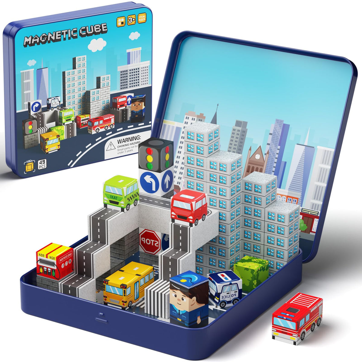 Gamcrown city-traffic-theme-assembly: kids build a bustling street scene for spatial planning.