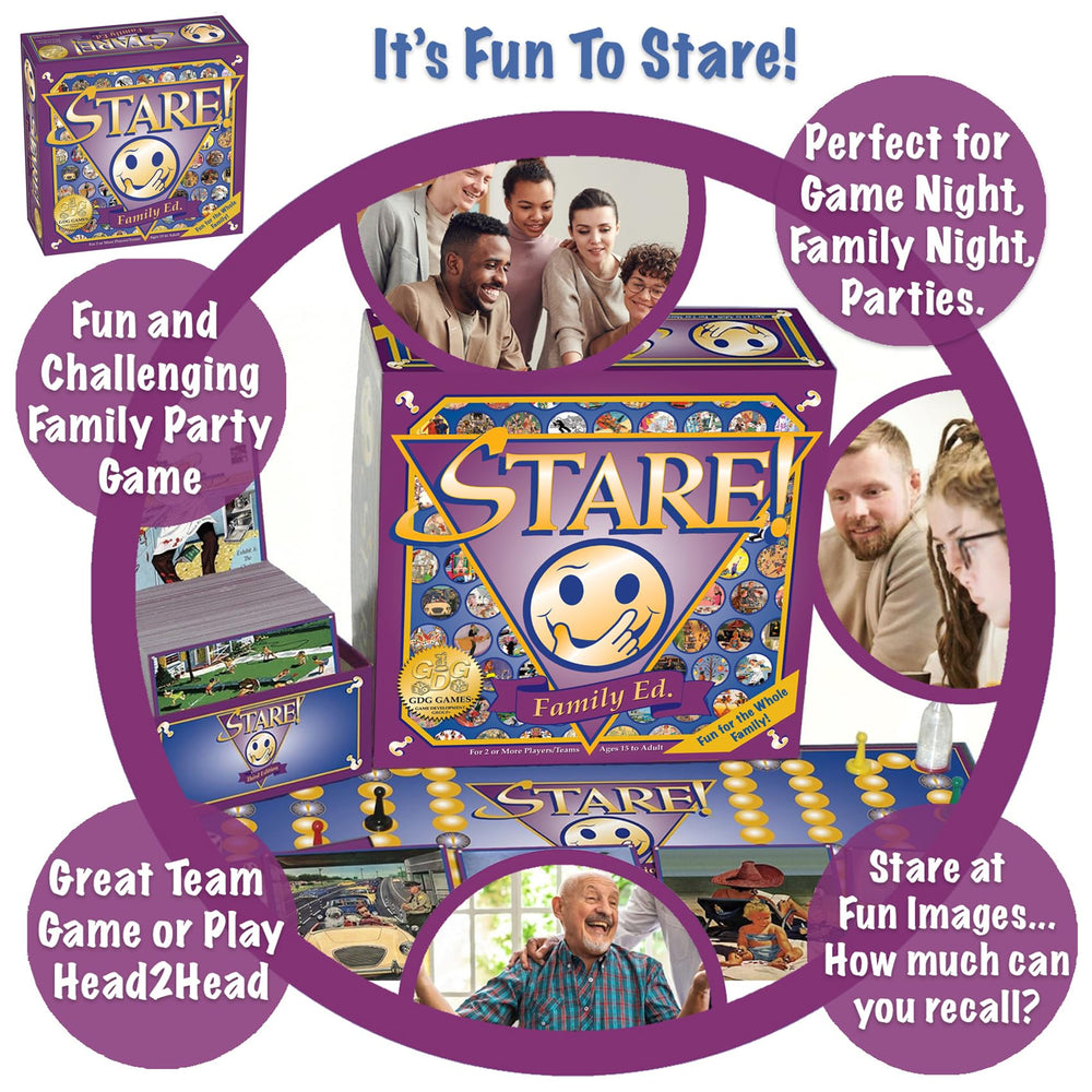 Stare by Game Development Group: party conversation card tests memory under pressure.