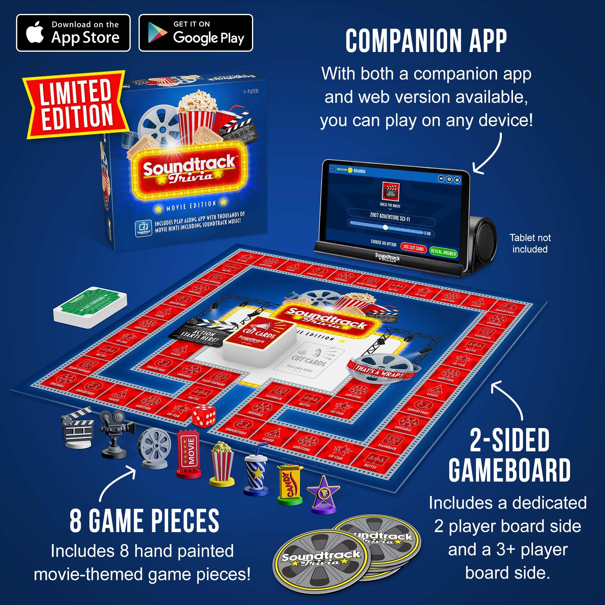 GAME NIGHT MEDIA Soundtrack Trivia board game layout for group play