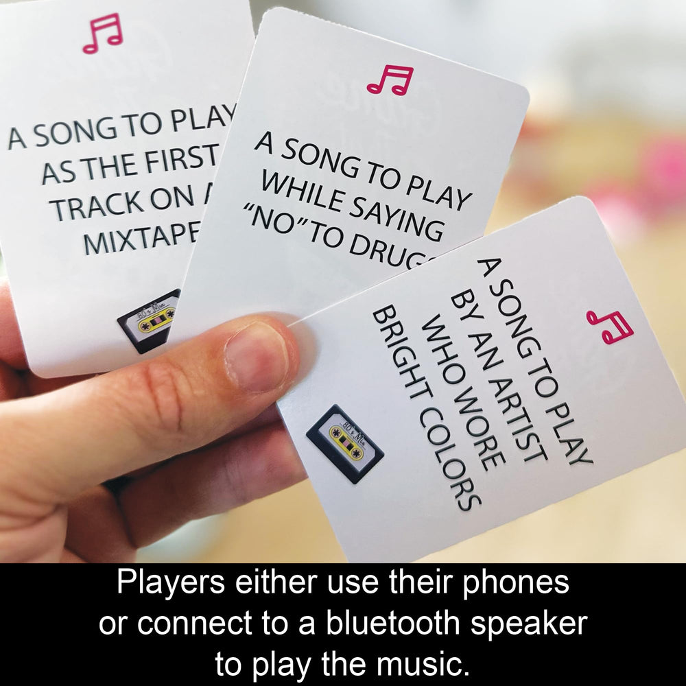 Game That Song 80s Expansion group laughs while selecting the perfect song for a prompt