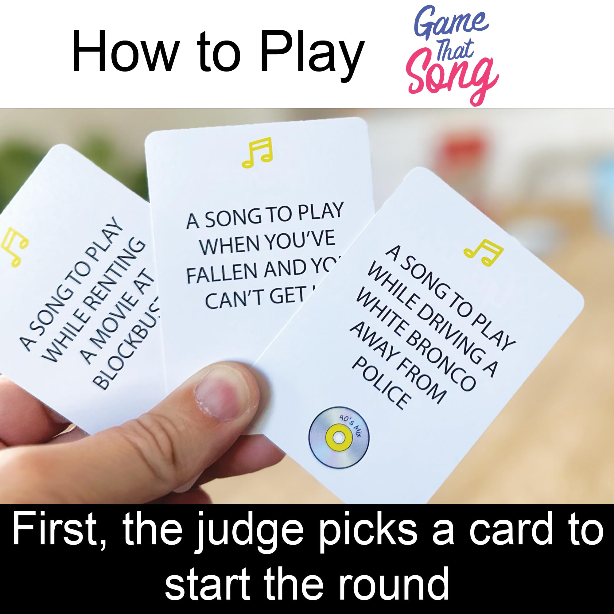 Game That Song 90s Expansion card artwork enhances immersion and party vibe