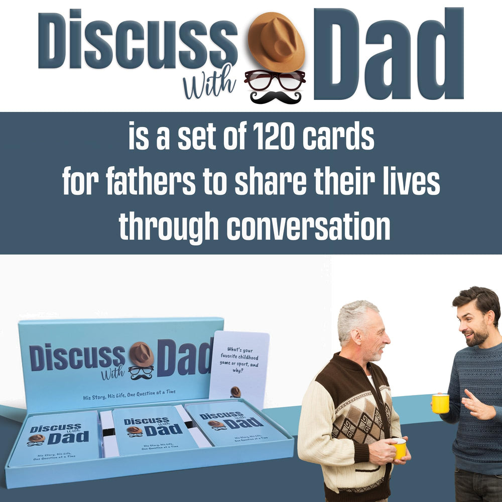 Game That Song Discuss with Dad card back prompts deeper questions for connection