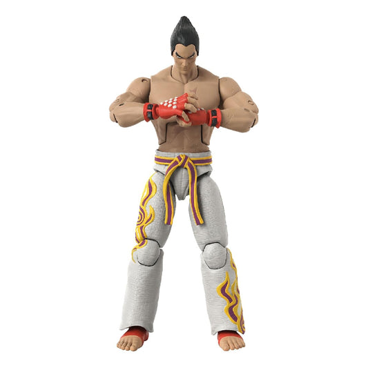 Game Dimensions Kazuya Mishima action figure unboxing showing accessories for display-ready setup
